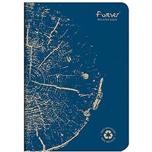 Clairefontaine 684862C - FOREVER premium carnet piqué 14,8x21cm 90g recyclé 96p ligné bleu de cobalt