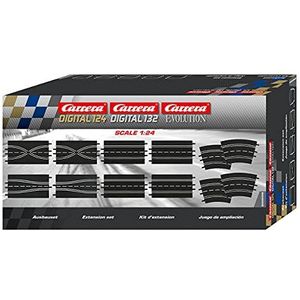 Carrera Evolution - 20026956 accessoires recht (2), spoorwissel (2), krachten (2), bochten 2/30° (4) uitbreidingsset | Accessoires voor carrera racebaan | speelgoed voor kinderen vanaf 6 jaar en