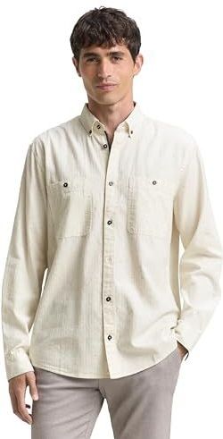 TOM TAILOR heren overhemd, 38951 - Witte Nep Structuur, XL