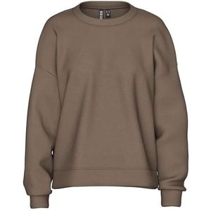 PIECES - PCChilli - Sweatshirt - Chocoladebruin - Wijde Pasvorm - Lange Mouw