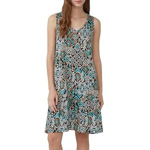 Bereit - Jerseyjurk - Korte - V-Ausschnitt - All-over-Muster - Zwart