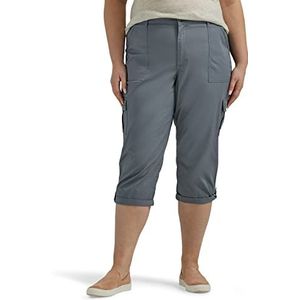 Lee Women's Plus Size Ultra Lux Comfort with Flex-To-Go Cargo Capri Pant Tech Gray 24 Plus