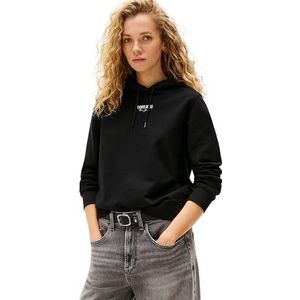 Tommy Jeans - ESS - Sweatshirt - Zwart - Capuchon met Trekkoord