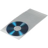 Hama CD-/DVD-/Blu-ray beschermhoezen (slim design, hoes van kunststof, 50 stuks), transparant