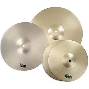 Flash Impact Series 368 Drumstelbekkenset (drum cymbals, 13 inch HiHats, 16 inch crash-Ride, 18 inch crash-Ride, vol, assertief geluid)