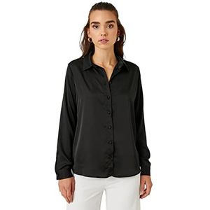 Koton Basic satijnen shirt voor dames, zwart (999), 42