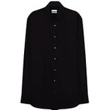 Seidensticker Herenoverhemd met lange mouwen, strijkvrij, getailleerd hemd, shaped fit, 100% katoen, zwart (39), 41