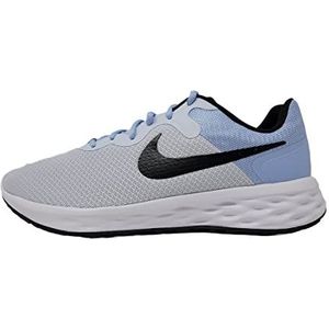 Nike Revolution 6 Sneakers voor heren, Voetbal Grijs Zwart Kobalt Bliss Wit, 47.5 EU