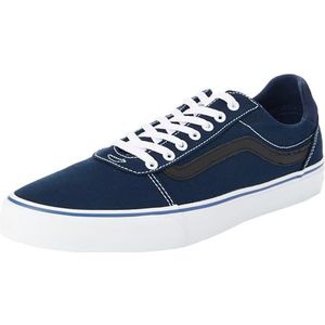 Vans Heren Ward Suede/Canvas` Sneaker, Canvas Jurk Blauw Wit, 38.5 EU