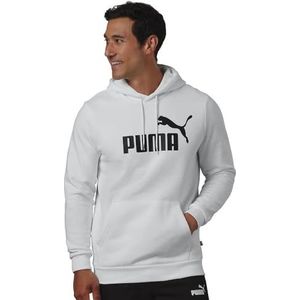 PUMA Heren Essentials Big Logo Fleece Hoodie Hooded Sweatshirt, Puma Wit, L