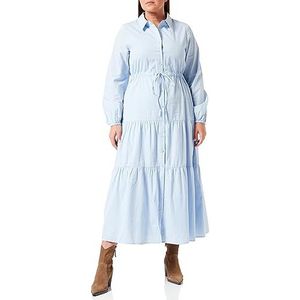 usha WHITE LABEL Dames maxi-jurk van katoen 21626498, lichtblauw, L, lichtblauw, L