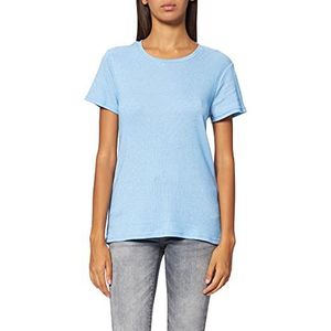 Wrangler Dames Slim Stripe T-shirt, Marina Blue., XS