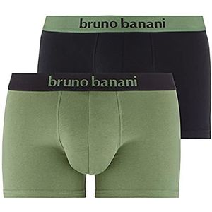 bruno banani Boxershorts voor heren, verpakking van 2 stuks, dille groen/zwart // zwart/dille groen, L