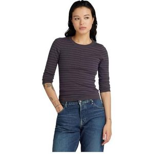 G-STAR RAW Broken Stripe lt Wt Jumper 3 SL, Meerkleurig (Grey Asphalt Htr/Salute Stripe D24491-d563-g412), L