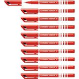 Fineliner met meeverende schrijfpunt - STABILO SENSOR M - medium - 10 stuks - rood
