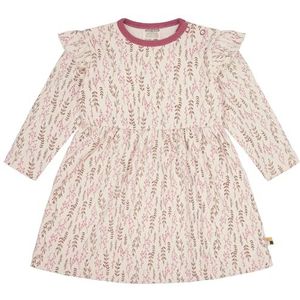 loud + proud Interlock meisjesjurk met opdruk, GOTS-gecertificeerde kinderjurk, rood, 122-128