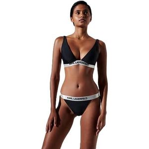 KARL LAGERFELD Logo Bikini Bottom met elastische tailleband, zwart, XS
