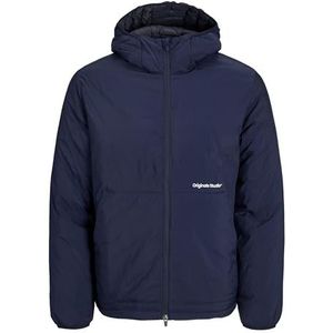 Jack & Jones JORVESTERBRO geïsoleerde jas met capuchon voor heren, marineblazer, L, navy blazer, L