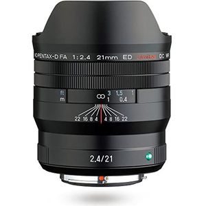 PENTAX HD D FA 21mmF2.4ED Limited DC WR Zwart Ultra-groothoek prime lens [Voor gebruik met full frame DSLR beperkte lens, bewerkt aluminium lens vat]