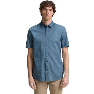 TOM TAILOR heren overhemd, 37270 - Blue Small Bars Design, 3XL