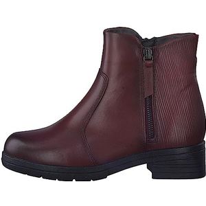 Tamaris COMFORT 8-85318-41 Leder Comfort Fit Wechselfußbett Klassisch Stiefelette mit Dekoreißverschluss Alltagsschuhe, enkellaars, Rood, 10 UK Wide