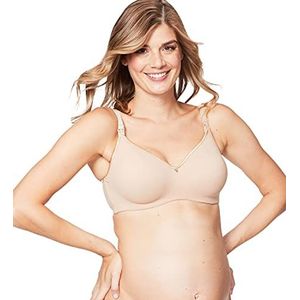 Cake Maternity Croissant Soft Wire Voedingsbeha voor borstvoeding, volledige cup flexibele draad, ondersteunende zwangerschapsbeha, Naakt, 75D