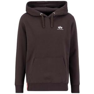 Alpha Industries Basic Hoody met klein logo voor heren Hunter Brown
