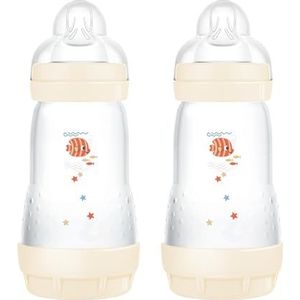 MAM Easy Start Anticolica babyfles in set van 2, met SkinSoftTM siliconen zuiger, 2+ maanden, 260 ml, neutraal