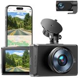 WOLFANG 4K Dual Dash Cam, Ingebouwde WiFi GPS Voor 4K/1080P en Achter 1080P Dual Dash Camera voor auto's,3"" Display, 170° Groothoek Dashboard Camera Recorder met Sony Sensor, Ondersteuning 256GB Max