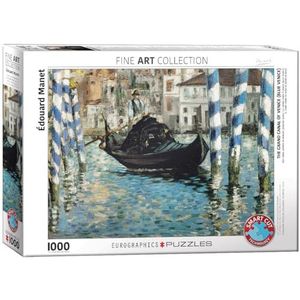 Het Canal Grande van Venetië (Blauw Venetië) door Edouard Manet 1000-delige puzzel