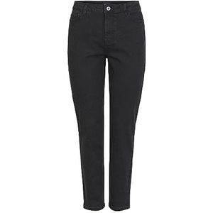 PIECES Kesia Mom Jeans met hoge taille, zwart denim, XS