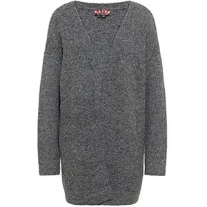 myMo ROCKS Dames 23719517 Sweater, donkergrijs melange, M-L