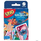 Mattel Games UNO Disney's Lilo en Stitch kaartspel voor kinderen, volwassenen en gezinnen, met speelkaarten en speciale spelregels geïnspireerd op de film, JCC10