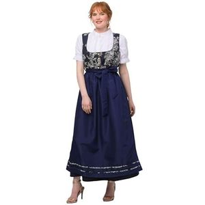 Ulla Popken Dames dirndl tessa bloemen bovendeel jurk, marineblauw, 46