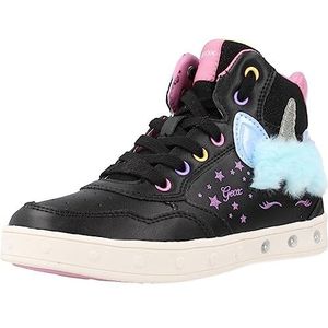 Geox J Skylin Girl Sneakers voor meisjes, Black Multicolor, 32 EU