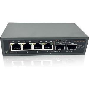 Elfcam® - 10 GB glasvezel switch compatibel met Freebox Ultra en Orange Livebox 6, met 2 10G SFP+ poorten en 4 poorten 2,5 Gigabit Ethernet RJ45, verlengt je netwerk 10 GB