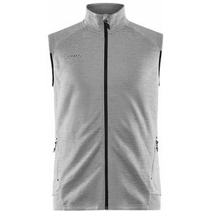 Craft ADV UNIFY VEST | Herenvest M | Grey Melange | Lichtgewicht vest voor heren van gerecycled polyester | loopvest heren | met kraag | 2 zakken | herenvest outdoorM, gemengd grijs, M