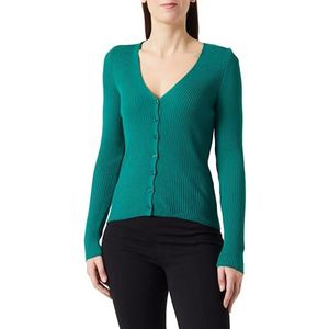 Trendyol Rechte lange mouwen voor dames, regular gebreid vest, cardigan sweater, emerald green, L