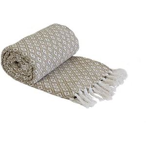 Emma Barclay - Casablanca - Deken - Taupe - 100% Gerecycled Katoen, 90x100 (228x254cm)