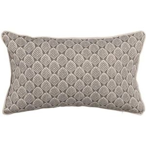 BigBuy Home Kussen katoen linnen parelgrijs bedrukt 50 x 30 cm
