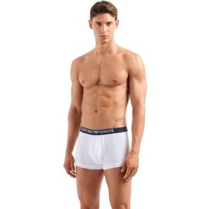 Emporio Armani Heren Trunks (Pack van 2), Marine/Wit, XL
