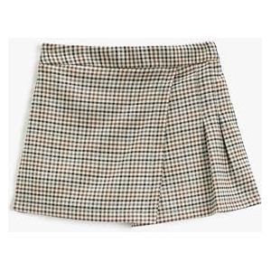 Koton Meisjes Pleated Detail Skort Envelop, Brown Check (5c4), 9-10 Jaar