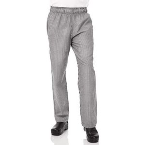 Chef Works Essentiële Baggy Chef Broek, Zwart/Wit Small Check, Klein