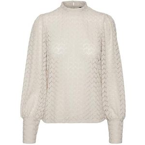 VERO MODA VMBECCA HIGH Neck LACE TOP JRS, Pumice Stone, L