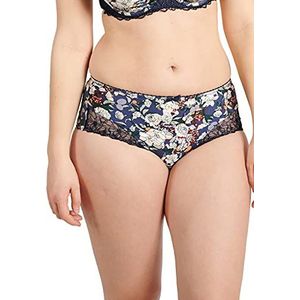 Sans Complexe dames shorty, Bloemenprint, blauw, 40