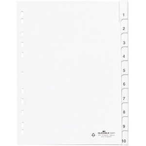 Durable blanco register 644102 PP, met blanco tabbladen, 10 delig, wit