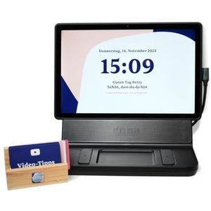Enna Dock incl. 5 starterkaarten - tablet voor senioren, eenvoudige bediening met kaarten, videogesprekken met oma en opa, foto's verzenden, fotoalbums maken, 30 dagen gratis