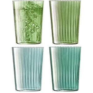 L.S.A. - Gems Tumbler Glas 560 ml Set van 4 Stuks Assorti - Glas - Groen