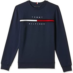 Tommy Hilfiger Sweater met vlag van Rib Insert voor jongens, Twilight Navy, 74 cm