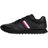 Tommy Hilfiger Mannen nieuwe Runner EVA LTH strepen FM0FM05637 lage top, zwart (zwart), 6.5, Zwart, 40 EU